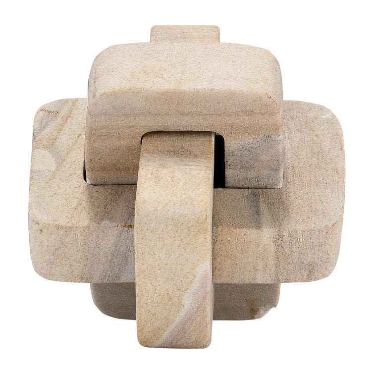 5" Marble Geometric Orb - Contemporary Abstract Interlinking Geometric Shape - 5" x 5" x 5"