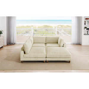 Barbarette 4 - Piece Corduroy Sectional - Stu's Home Improvement Outlet