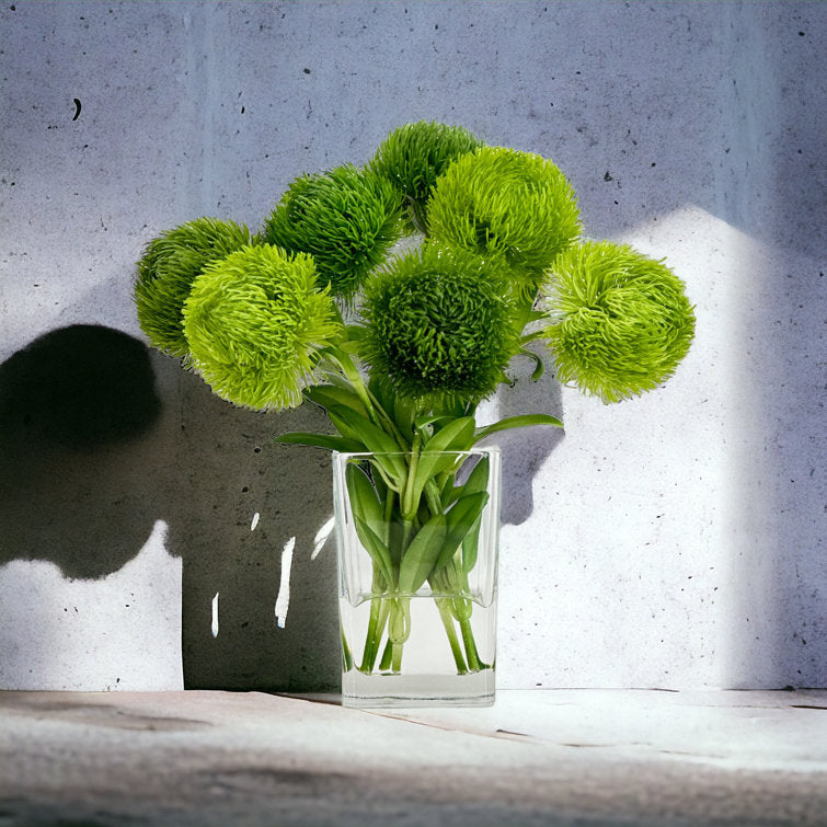 Green Real Touch Dianthus Arrangement, Modern Home/office Decor, Artificial Faux Flower Centerpiece