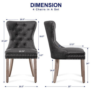 Senetria Faux Leather Wing Back Dining Chairs - Stu's Home Improvement Outlet