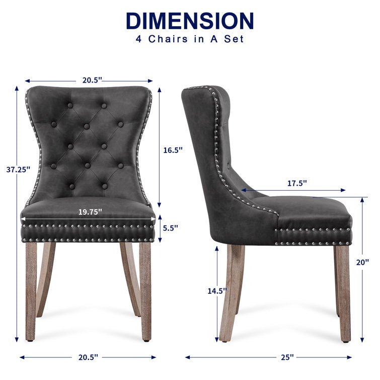 Senetria Faux Leather Wing Back Dining Chairs - Stu's Home Improvement Outlet