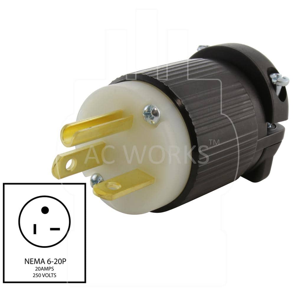20 Amp 250 - Volt NEMA 6 - 20P 3 - Prong Industrial Grade Have Duty Male Plug - Stu's Home Improvement Outlet