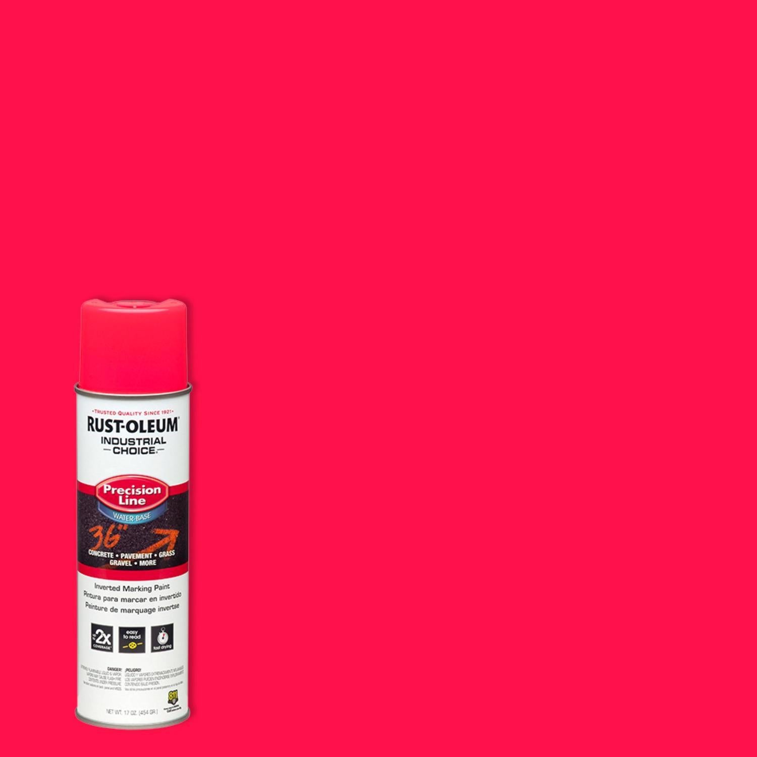 Rust - Oleum Industrial Choice Fluorescent Pink Inverted Marking Paint 17 oz - Stu's Home Improvement Outlet
