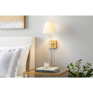 Home Decorators Collection Fanelle 8 in. 1 - Light Aged Brass Wall Sconce - Stu's Home Improvement Outlet