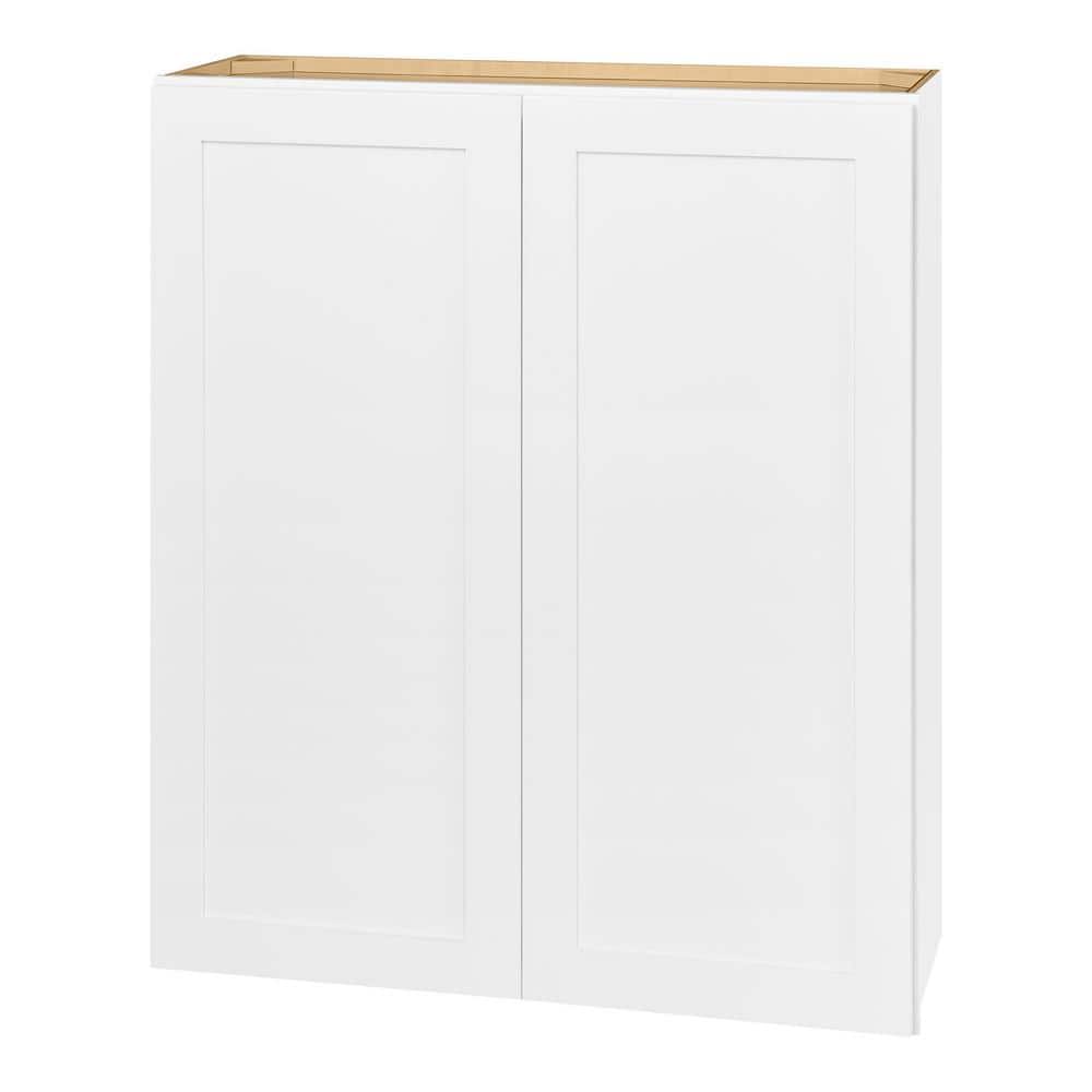 Avondale Shaker Alpine White Quick Assemble Plywood 36 in Wall Kitchen Cabinet (36 in W x 42 in H x 12 in D)