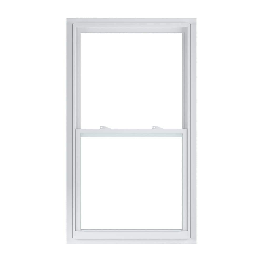 31.375 in. x 59.25 in. 50 Series White Single Hung Low - E Argon Glass Vinyl Fin Window, Screen Incl - Stu's Home Improvement Outlet