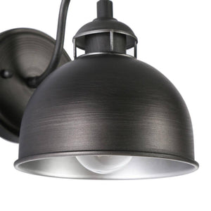 Modern Farmhouse 1 - Light Antique Brushed Black Wall Sconce with Metal Dome Shade - Stu's Home Improvement Outlet