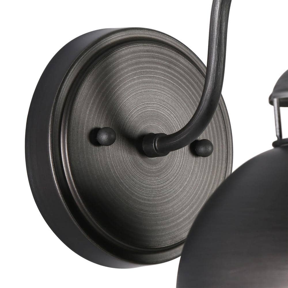 Modern Farmhouse 1 - Light Antique Brushed Black Wall Sconce with Metal Dome Shade - Stu's Home Improvement Outlet