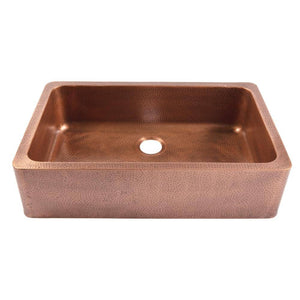 Adams 36 in. Farmhouse Apron Front Undermount Single Bowl 16 Gauge Antique Copper Kitchen Sink - Stu's Home Improvement Outlet