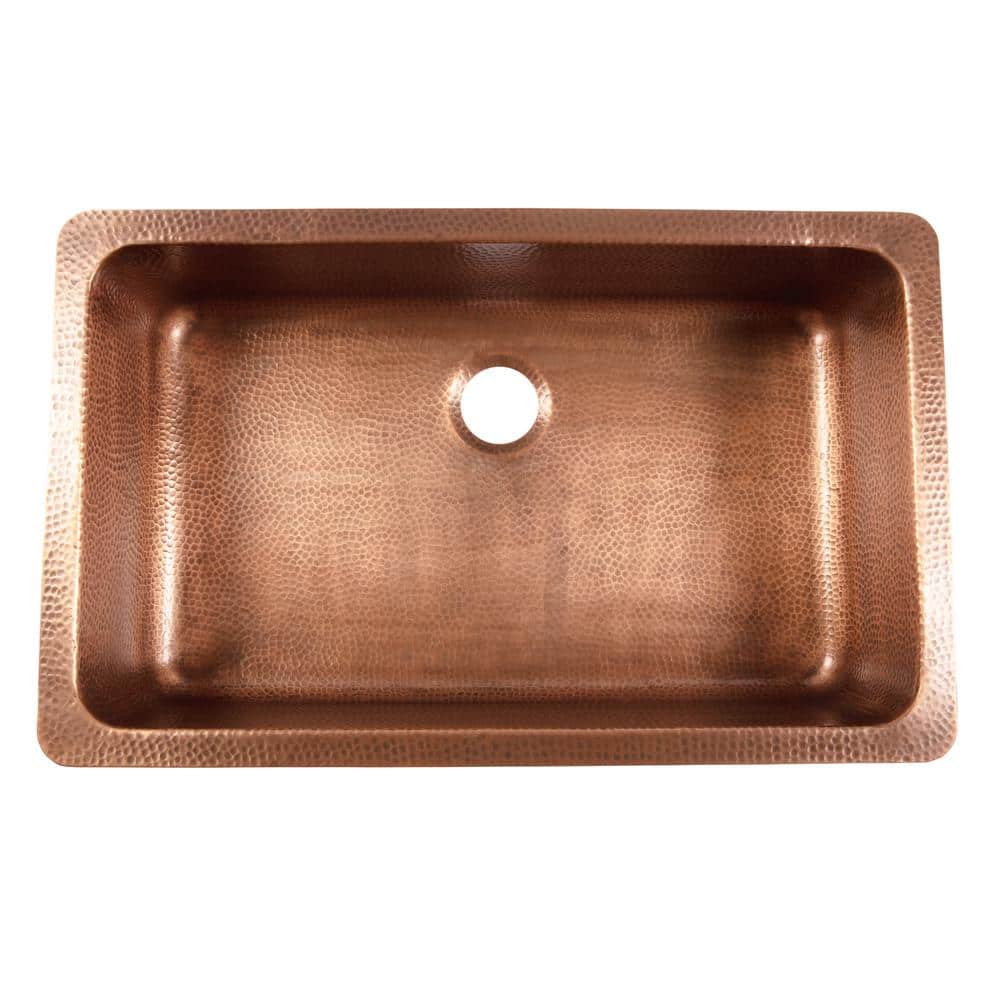 Adams 36 in. Farmhouse Apron Front Undermount Single Bowl 16 Gauge Antique Copper Kitchen Sink - Stu's Home Improvement Outlet