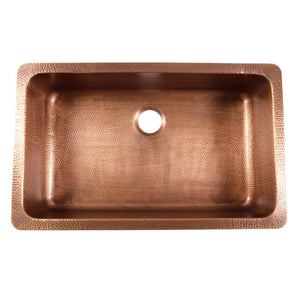 Adams 36 in. Farmhouse Apron Front Undermount Single Bowl 16 Gauge Antique Copper Kitchen Sink - Stu's Home Improvement Outlet