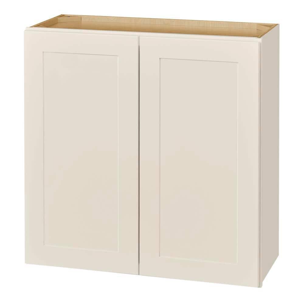 Avondale 36 in. W x 12 in. D x 30 in. H Ready to Assemble Plywood Shaker Wall Kitchen Cabinet in Antique White