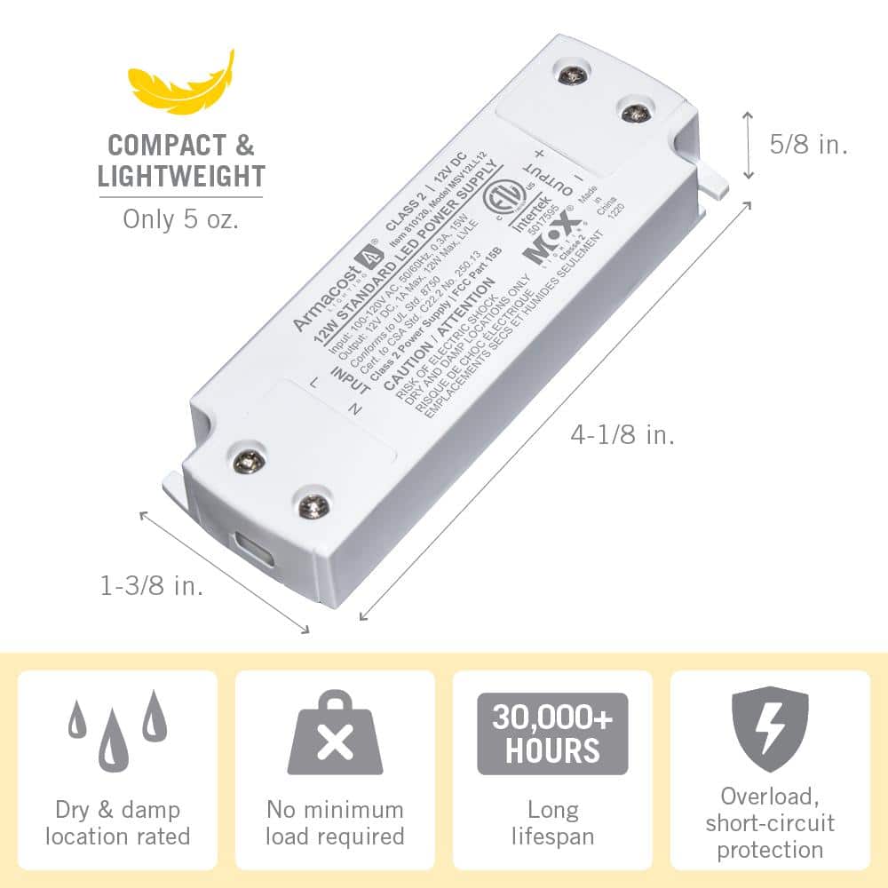 LED Power Supply 12 - Watt Standard Driver 12 - Volt Transformer - Stu's Home Improvement Outlet