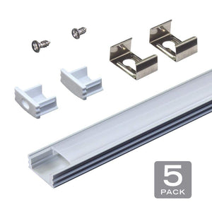 RibbonFlex Aluminum LED Tape Light Flat Channel and Diffuser System Mounting Hardware (5 - Pack) - Stu's Home Improvement Outlet