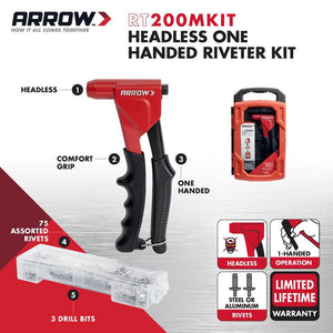 Headless 1 - Handed Swivel Rivet Tool Kit in Storage Box - Stu's Home Improvement Outlet