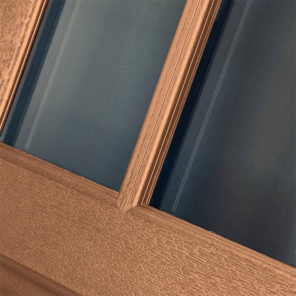 Regency 36 in. x 80 in. Modern 3 - Lite Equal Clear Glass RHIS Autumn Wheat Stain Mahogany Fiberglass Prehung Front Door - Stu's Home Improvement Outlet