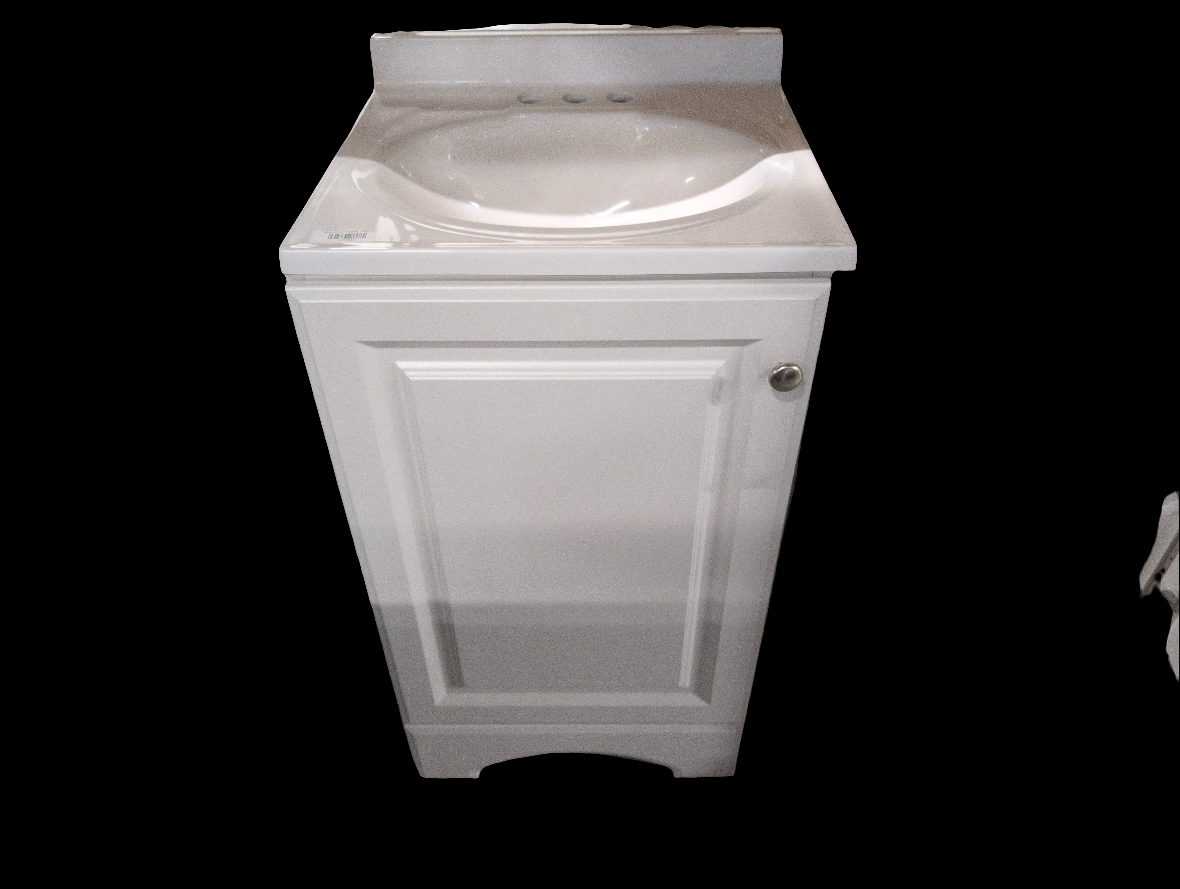 in. White Bath Vanity w/Cultured Marble Top