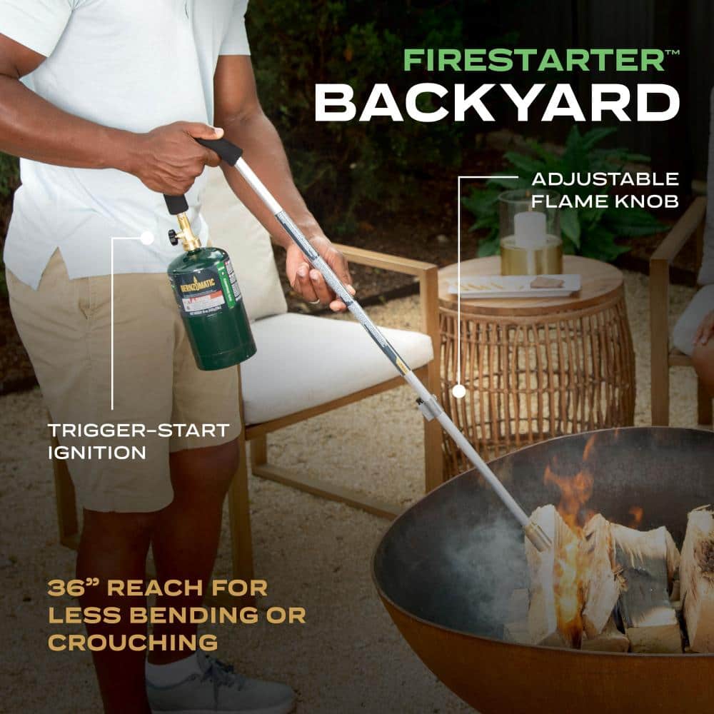 Firestarter Backyard Torch with Adjustable Flame Compatible with Propane Gas - Stu's Home Improvement Outlet