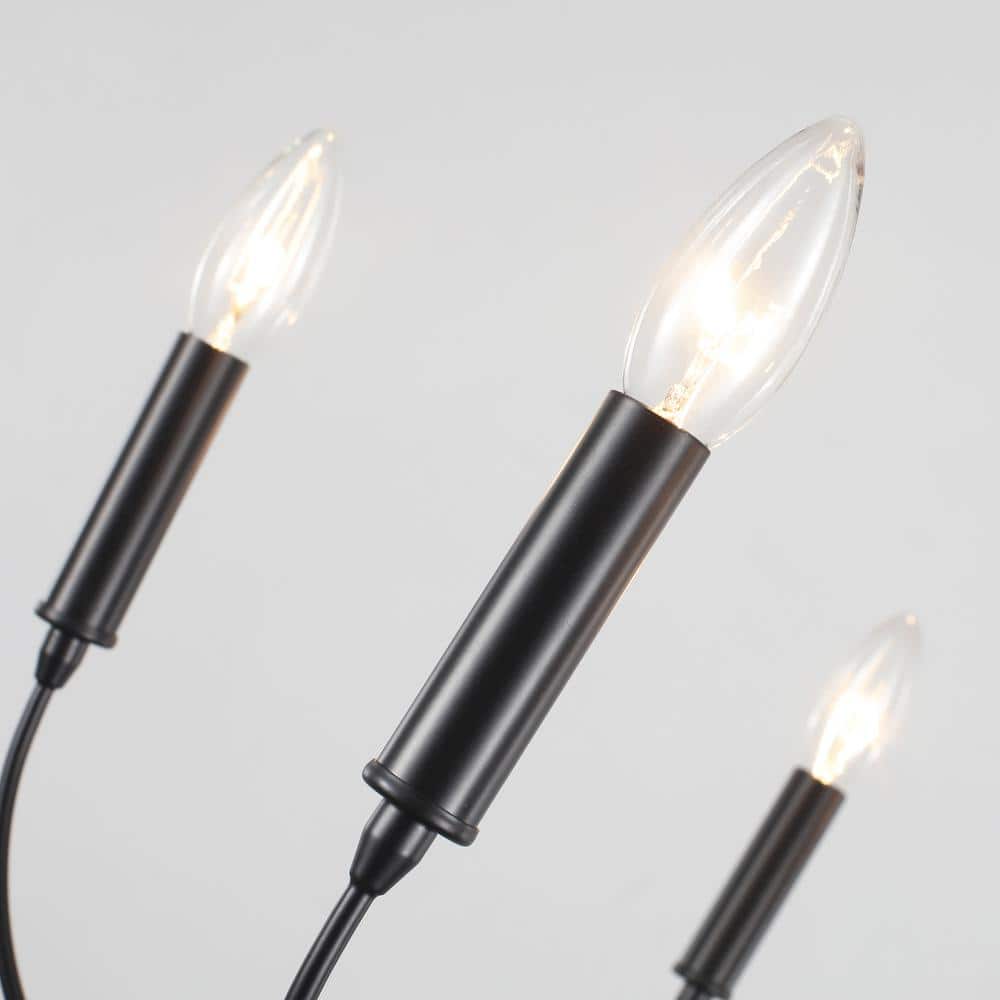 6 - Light Black Industrial Dining Room Candle Chandelier Modern Farmhouse Pendant Light - Stu's Home Improvement Outlet
