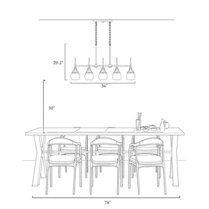 36 in. Transitional 5 - Light Black and Brass Linear Chandelier with Clear Globe Glass Shades for Kitchen Island - Stu's Home Improvement Outlet