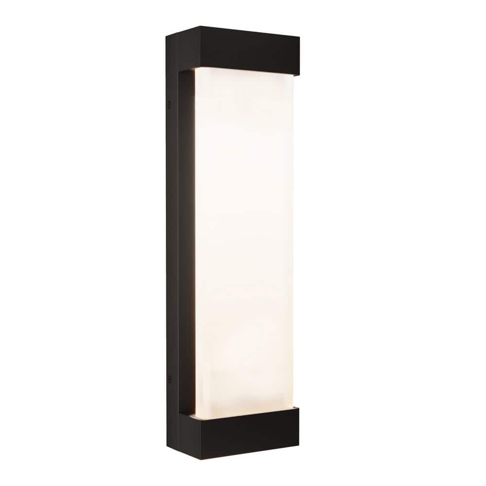 Glacier Black Modern Large Integrated LED Exterior Hardwired Garage and Porch - Light Lantern Sconce - Stu's Home Improvement Outlet