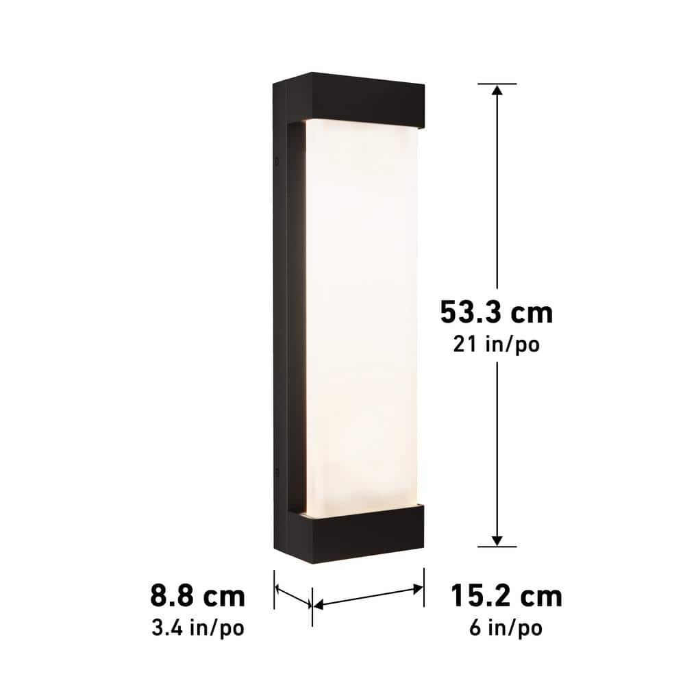 Glacier Black Modern Large Integrated LED Exterior Hardwired Garage and Porch - Light Lantern Sconce - Stu's Home Improvement Outlet