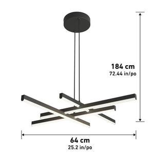 Grid 30 - Watt Integrated LED Black 3 CCT Modern Hanging Pendant Chandelier Light Fixture for Dining Room or Kitchen - Stu's Home Improvement Outlet