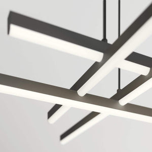 Grid 30 - Watt Integrated LED Black 3 CCT Modern Hanging Pendant Chandelier Light Fixture for Dining Room or Kitchen - Stu's Home Improvement Outlet