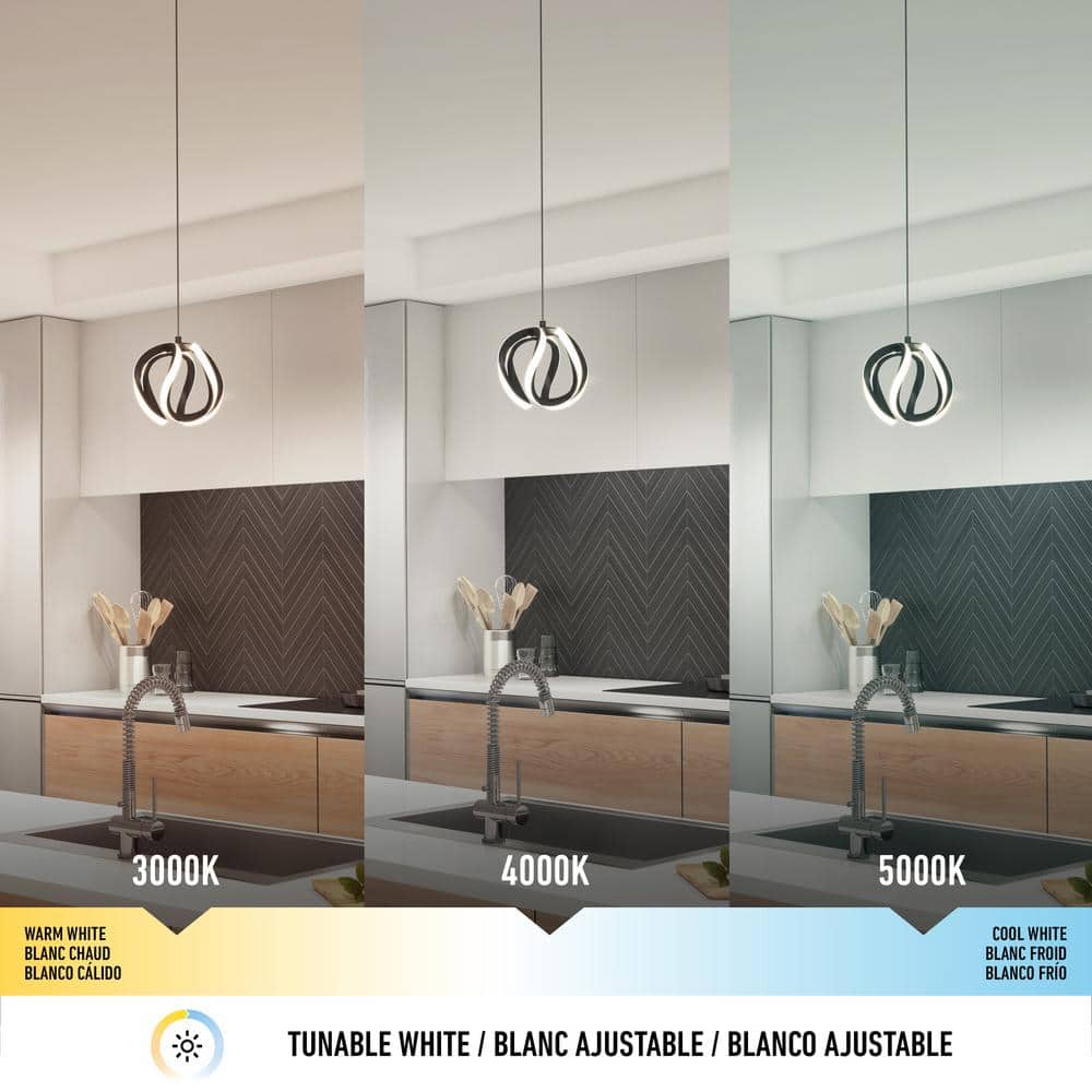 Vivaldi 16 - Watt 1 Light Matte Black Modern 3 CCT Integrated LED Mini Pendant Light Fixture for Kitchen Island - Stu's Home Improvement Outlet