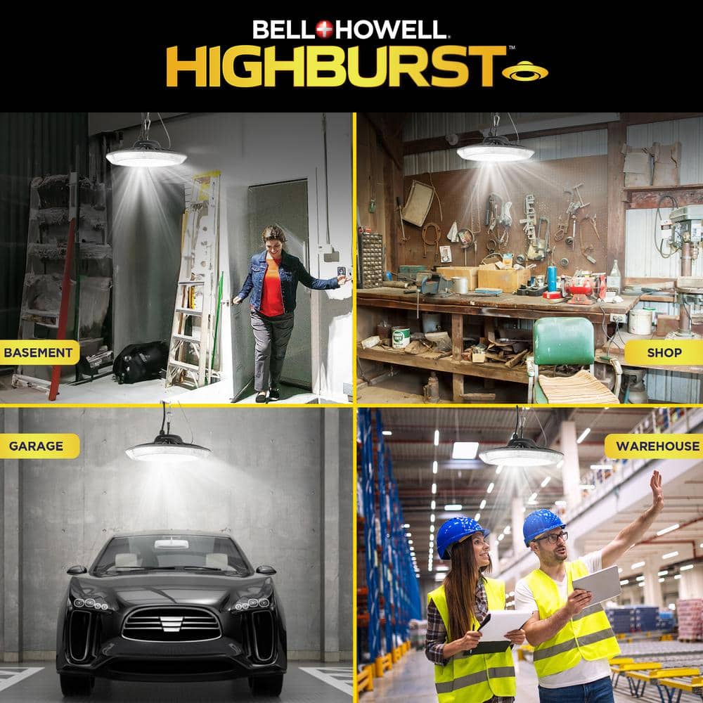 Highburst 1 ft. 60 - Watt Integrated LED Black 6,000 Lumens Dimmable High Bay Shop Light - Stu's Home Improvement Outlet