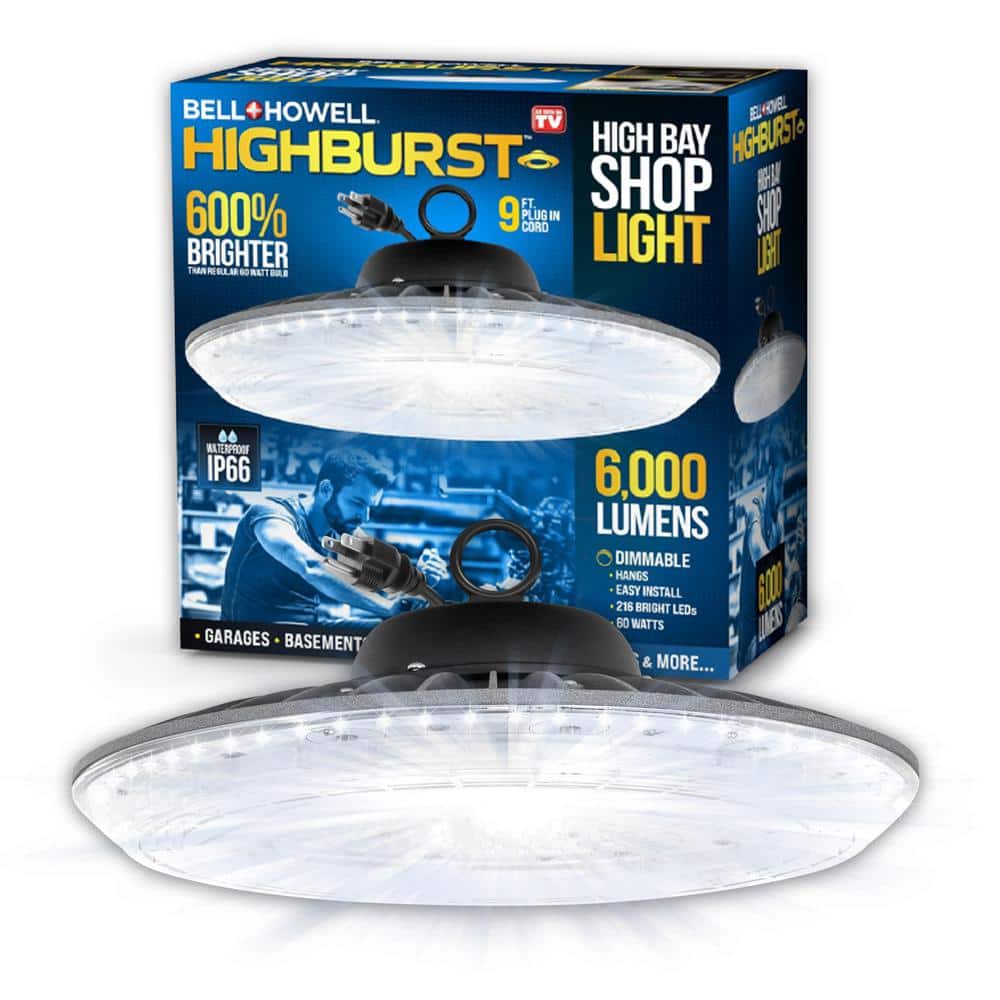 Highburst 1 ft. 60 - Watt Integrated LED Black 6,000 Lumens Dimmable High Bay Shop Light - Stu's Home Improvement Outlet