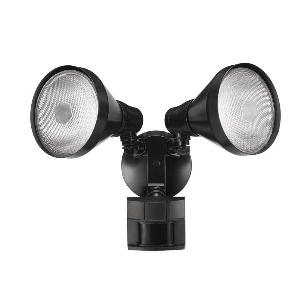 Defiant PAR 180 Degree Black Motion Sensor Wired Outdoor 2 - Head Dusk - to - Dawn Security Flood Light - Stu's Home Improvement Outlet