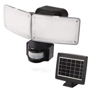 180 - Degree Black Motion Activated Solar Powered Outdoor 2 - Head LED Security Flood Light 1000 Lumens - Stu's Home Improvement Outlet