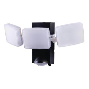 270 - Degree Black Motion Activated Battery Powered Outdoor 3 - Head Dusk to Dawn LED Security Flood Light 1300 Lumens - Stu's Home Improvement Outlet