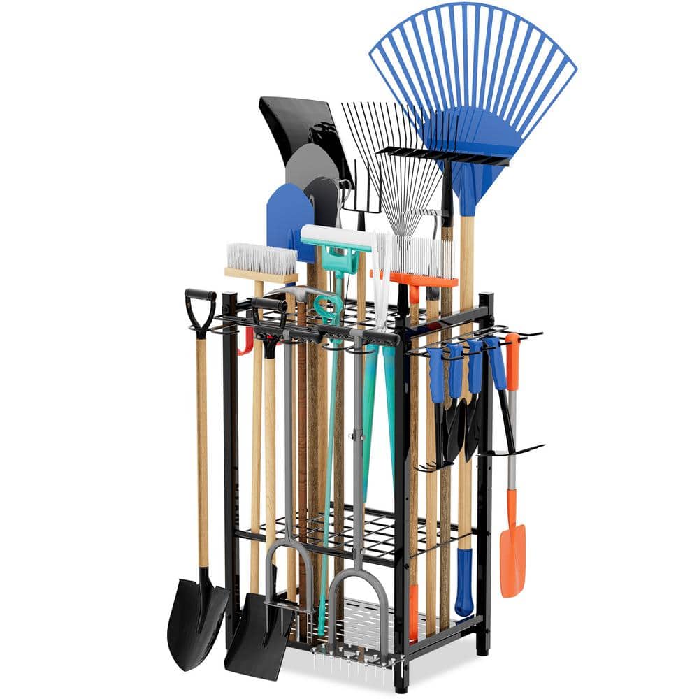 3 - Tier Garden Tool Organizer Yard Tool Tower Rack with Storage Hooks Up to 50 Tools for Garage, Outdoor, Home - Stu's Home Improvement Outlet