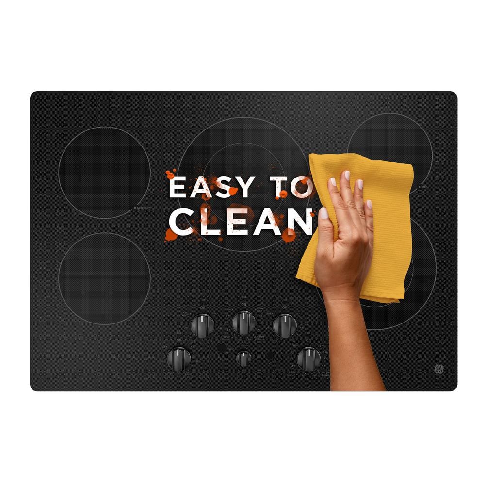 30 in. 5 Burner Elements Radiant Electric Cooktop in Black