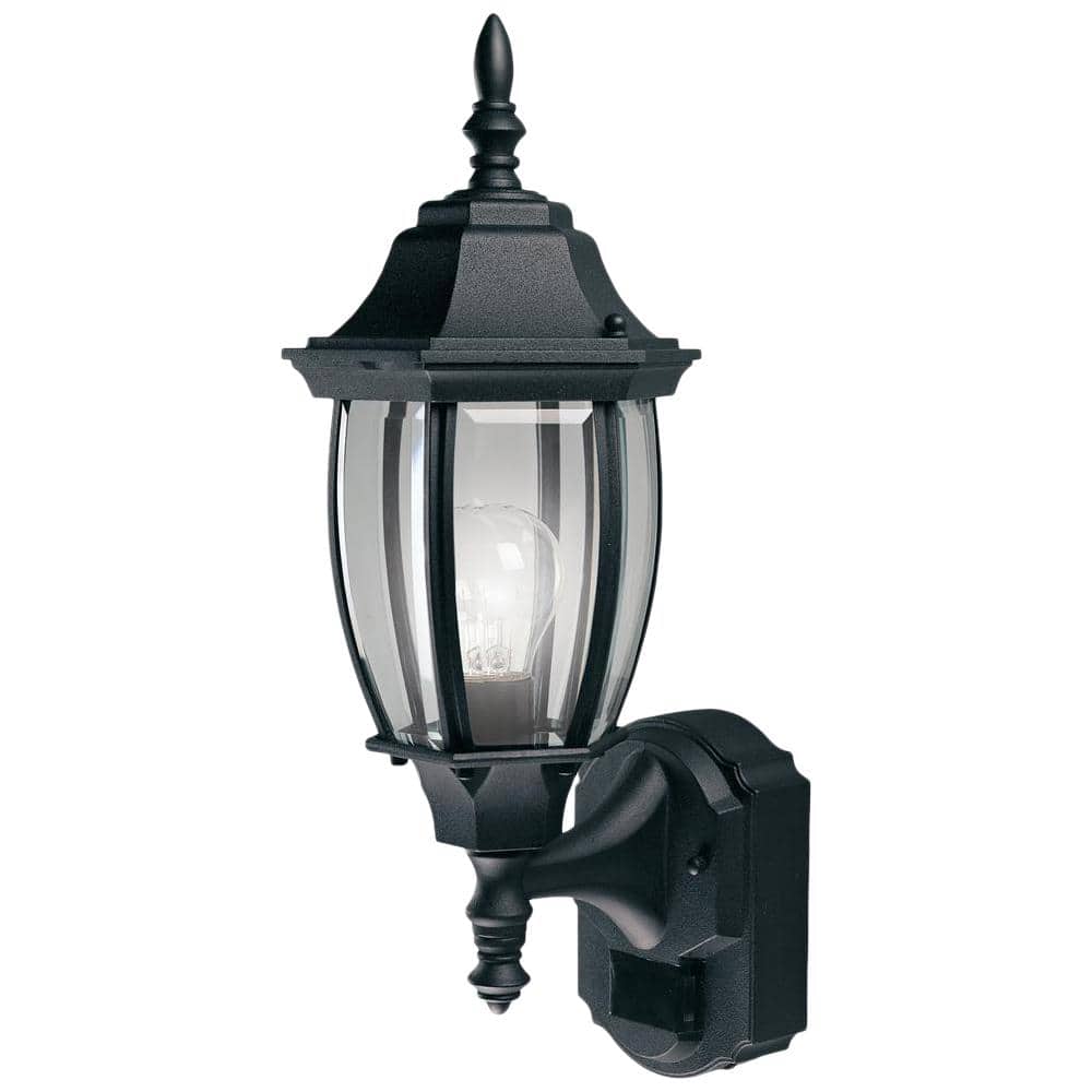 Alexandria 180° Black Motion - Sensing Outdoor Decorative Wall Lantern Sconce - Stu's Home Improvement Outlet