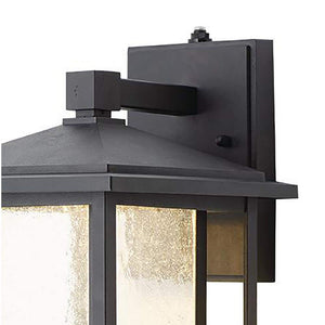 Mauvo Canyon Collection Black Outdoor Seeded Glass Dusk to Dawn Wall Lantern Sconce - Stu's Home Improvement Outlet