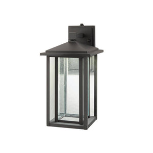 Mauvo Canyon Collection Black Outdoor Seeded Glass Dusk to Dawn Wall Lantern Sconce - Stu's Home Improvement Outlet