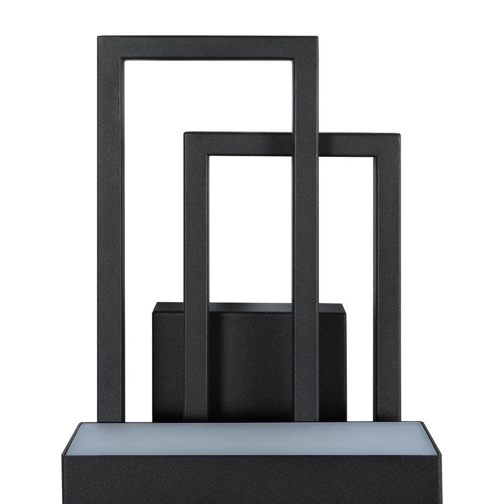 1 - Light Matte Black LED Wall Sconce with Geometric Metal Frame - Stu's Home Improvement Outlet
