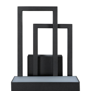 1 - Light Matte Black LED Wall Sconce with Geometric Metal Frame - Stu's Home Improvement Outlet