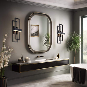 1 - Light Matte Black LED Wall Sconce with Geometric Metal Frame - Stu's Home Improvement Outlet