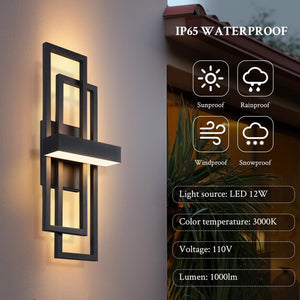 1 - Light Matte Black LED Wall Sconce with Geometric Metal Frame - Stu's Home Improvement Outlet