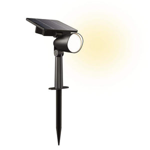 100 Lumen Ashlyn Outdoor Solar LED Spot or Wall Mount Light Black High Brightness Weather Resistant (1 - Pack) - Stu's Home Improvement Outlet