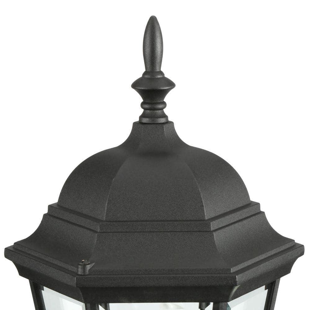 Welbourne Collection 1 - Light Textured Black Clear Beveled Glass Traditional Outdoor Post Lantern Light - Stu's Home Improvement Outlet