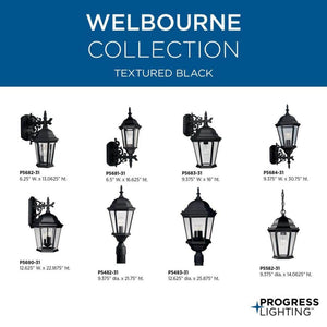 Welbourne Collection 1 - Light Textured Black Clear Beveled Glass Traditional Outdoor Post Lantern Light - Stu's Home Improvement Outlet
