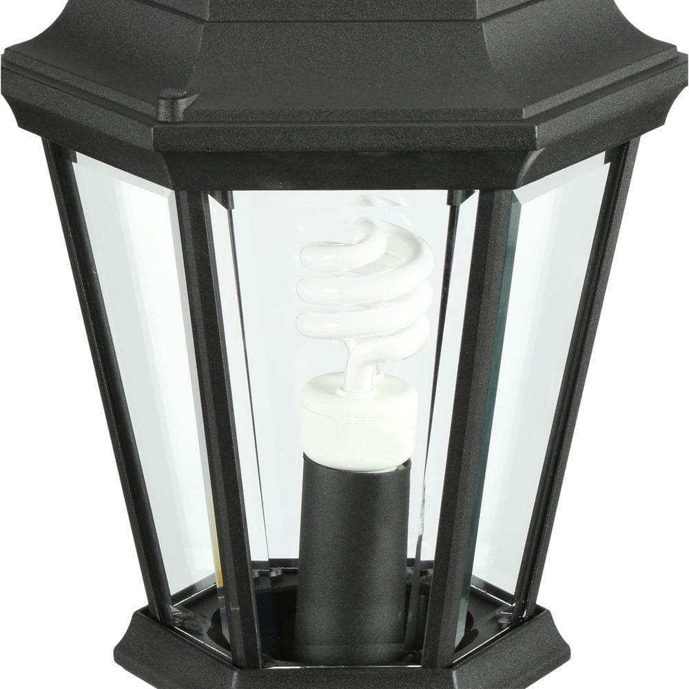 Welbourne Collection 1 - Light Textured Black Clear Beveled Glass Traditional Outdoor Post Lantern Light - Stu's Home Improvement Outlet
