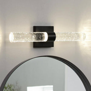 Modern 2 - Light Black Dimmable Wall Sconce with Bubble Glass Shade 4000K LED Bathroom Vanity Light - Stu's Home Improvement Outlet