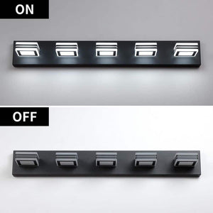 32 in. 5 Black LED Vanity Light Bar with Square Acrylic Lampshades and Modern Design Lighting Fixture for Bathroom - Stu's Home Improvement Outlet