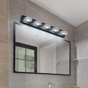32 in. 5 Black LED Vanity Light Bar with Square Acrylic Lampshades and Modern Design Lighting Fixture for Bathroom - Stu's Home Improvement Outlet